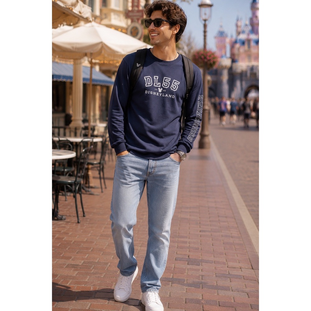 Disneyland DL55 Long Sleeve Graphic Tee Navy Small USA‎ Mickey 100% Cotton